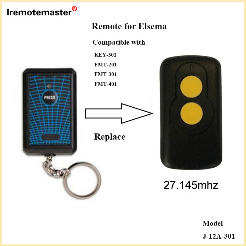 For Elsema 301 Garage Door Remote Control Elsma 27.145MHz 301 باب المرآب التحكم عن بعدElsma 27.145mh