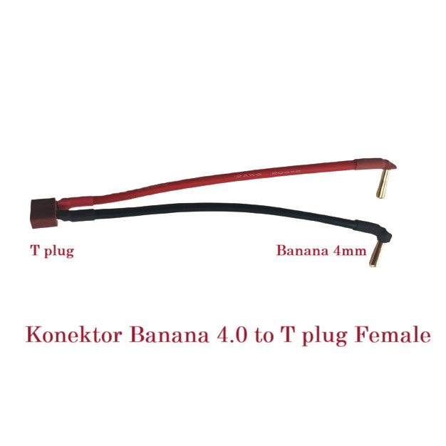 OC88 Konektor Konverter Banana 4.0mm 4mm to T Plug dean Female RC Car