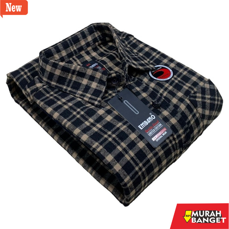 kemeja kotak kotak cowok kemeja  Pria Flanel Lengan Pendek kotak Hem Premium