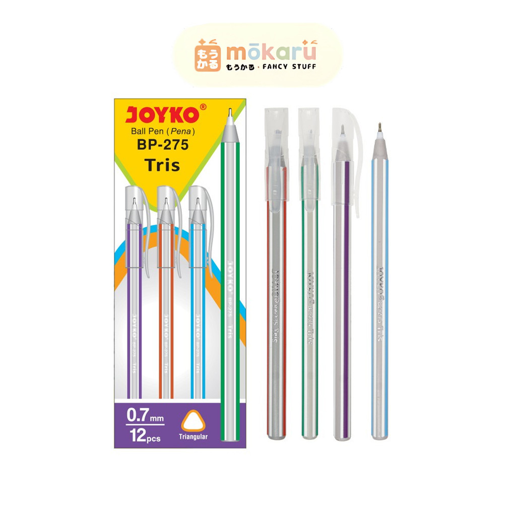 

DIJUAL LUSINAN Joyko Pulpen BP-275 Tris 0.7mm (Black) / Pulpen Pena Warna Hitam Murah Berkualitas