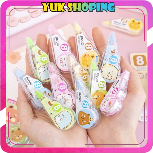 

YUKSHOPING Correction Tape Students Stationary School Supplies 8M Multiple Color Tipe-x Karakter Lucu Penghapus PenaTip-ex Kertas Mini S087