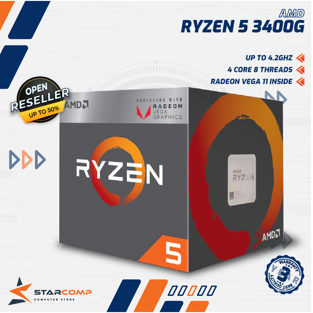 Processor AMD RYZEN 5 3400G WITH RADEON RX VEGA 11 GRAPHICS 3400