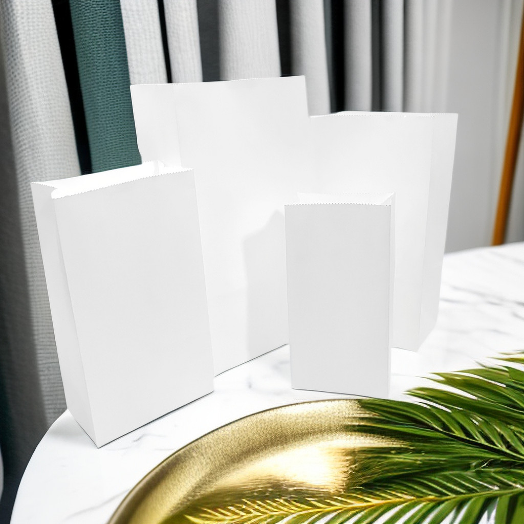 

10/20pcs white kraft paper bags, candy bags, gift bags, biscuits, wedding, birthday party, takeaway baked bread bags.