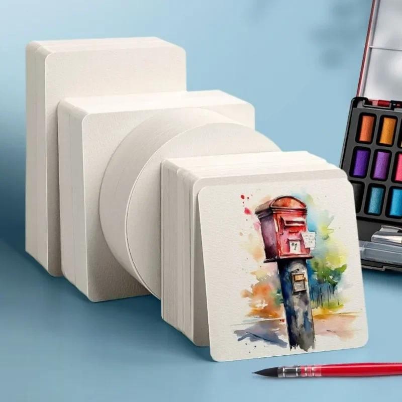

Square/Round Watercolor Paper 300g 25 sheets Professional Water Color Paper Postcard For Painting School Supplies