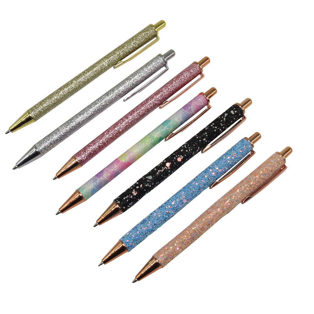 

Crystal Pen Ballpoint pen Metal Gift Pen Stationary Set Student Writing Office School Pen 1.0mm Nib Blue ink Plastic Refill
