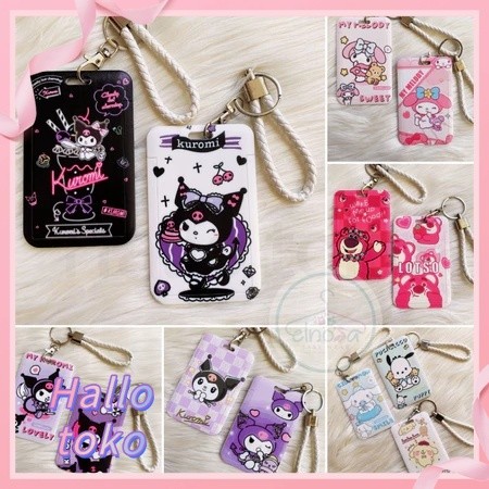 

ID CARD HOLDER MOTIF KAWAII TEMPAT KARTU PHOTOCARD PHOTO CARD Pelindung + Tali,Kuromi Lots-o'-Huggin' Bear Cinnamoroll Melody