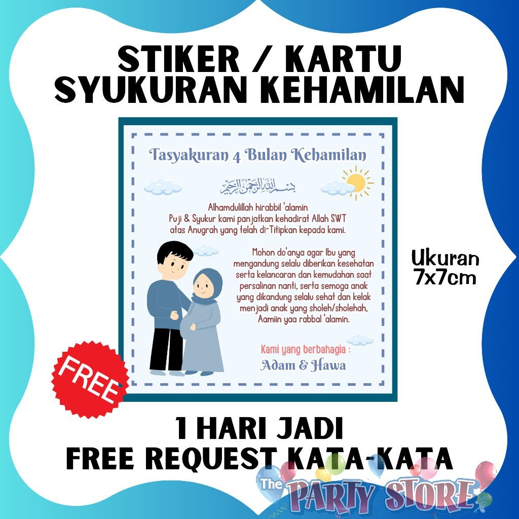 

Stiker Kartu Tasyakuran 4 Bulanan & 7 Bulanan / Langsung Kirim Tidak PO