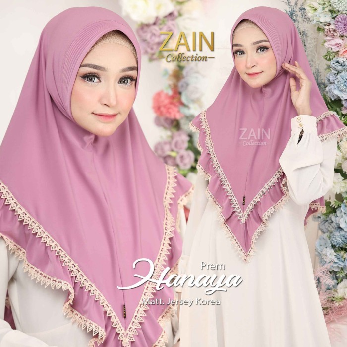 Jilbab Instan Variasi Renda Runcing Bergo Hanaya Original Zain Collection
