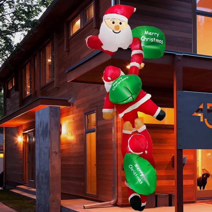 

OurWarm Christmas Climbing Santa Claus Inflatable with LED Lights