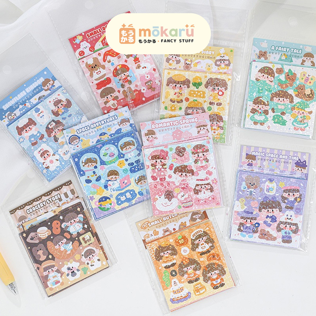 

Cute Girl Dream Adventures Flake Stickers / Sticker Stiker Tempel Gambar Motif Lucu Unik Murah