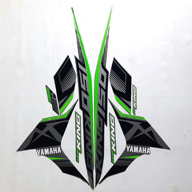 Stiker Striping Motor MX KING 150 2017 HITAM HIJAU Sticker Lis Body Standar COD