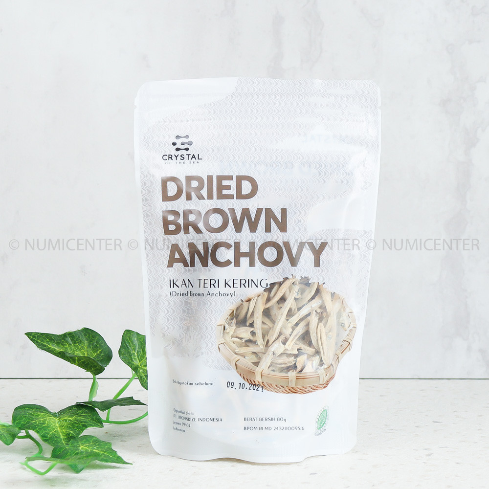 

80G Dried Brown Anchovy Ikan Teri Jengki Kering Bebas Pemutih & Pengawet COTS - CRYSTAL OF THE SEA