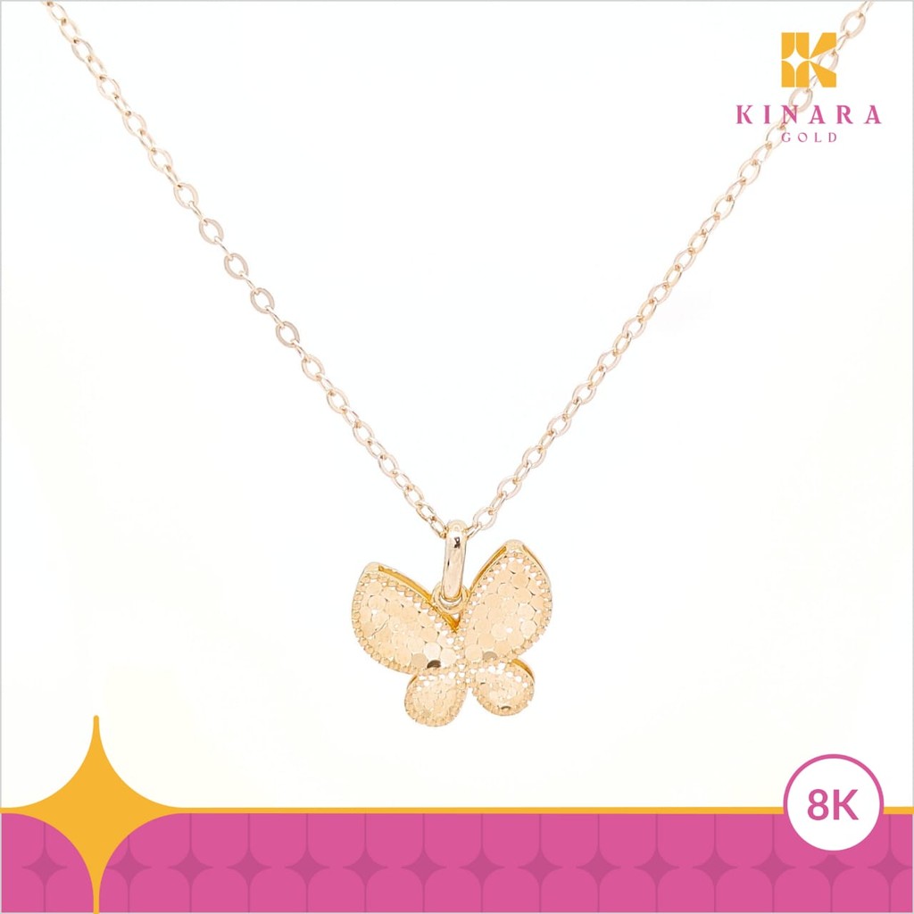 Kalung Emas Liontin Kupu-Kupu Yellow Gold 8K - Kinara Gold