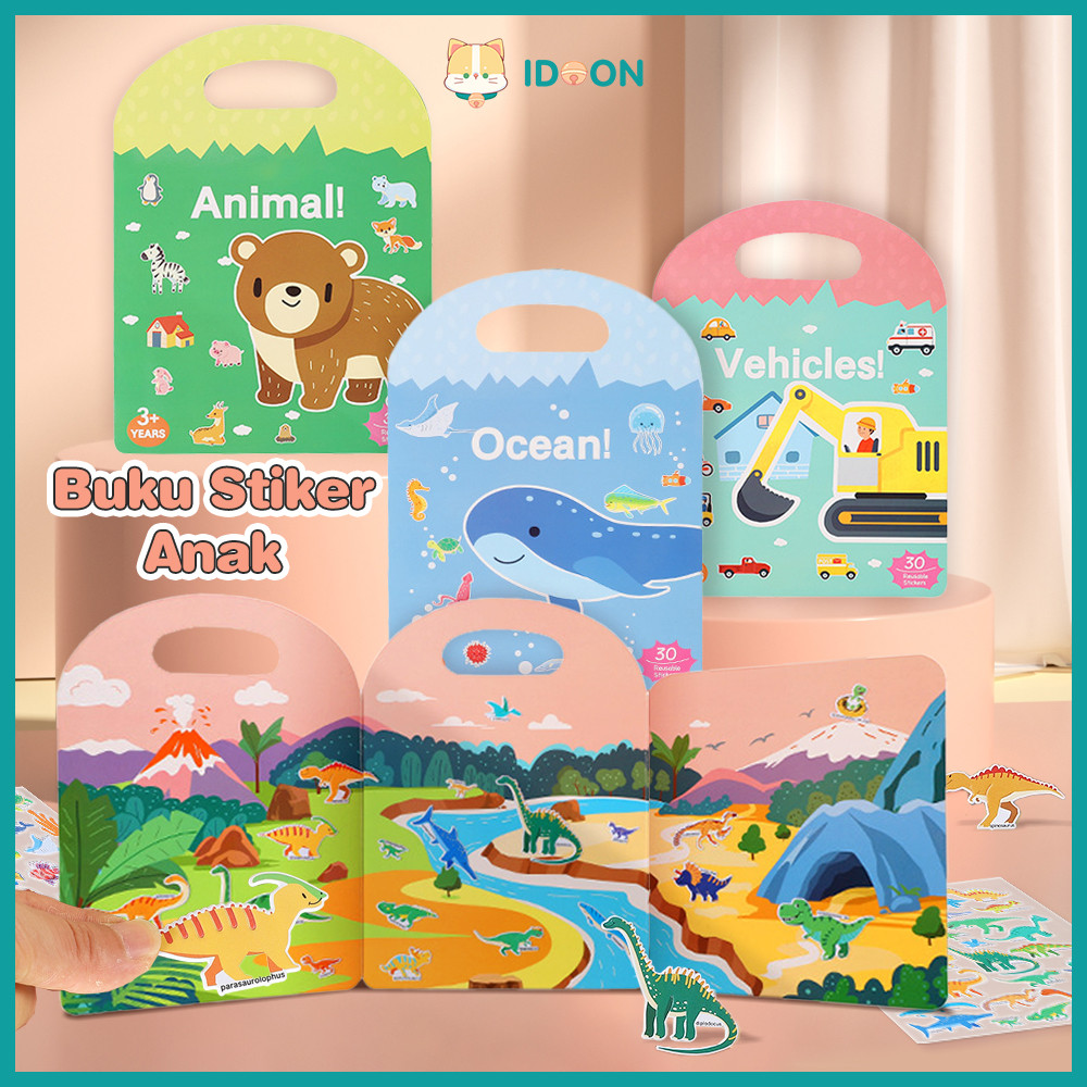 

IDOON Diy Reusable Book Sticker Bag Style Mainan Buku Stiker Anak