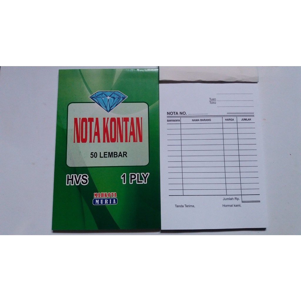 

NOTA KONTAN 1PLY *50 LEMBAR BRAND RANDOM HARGA SATUAN