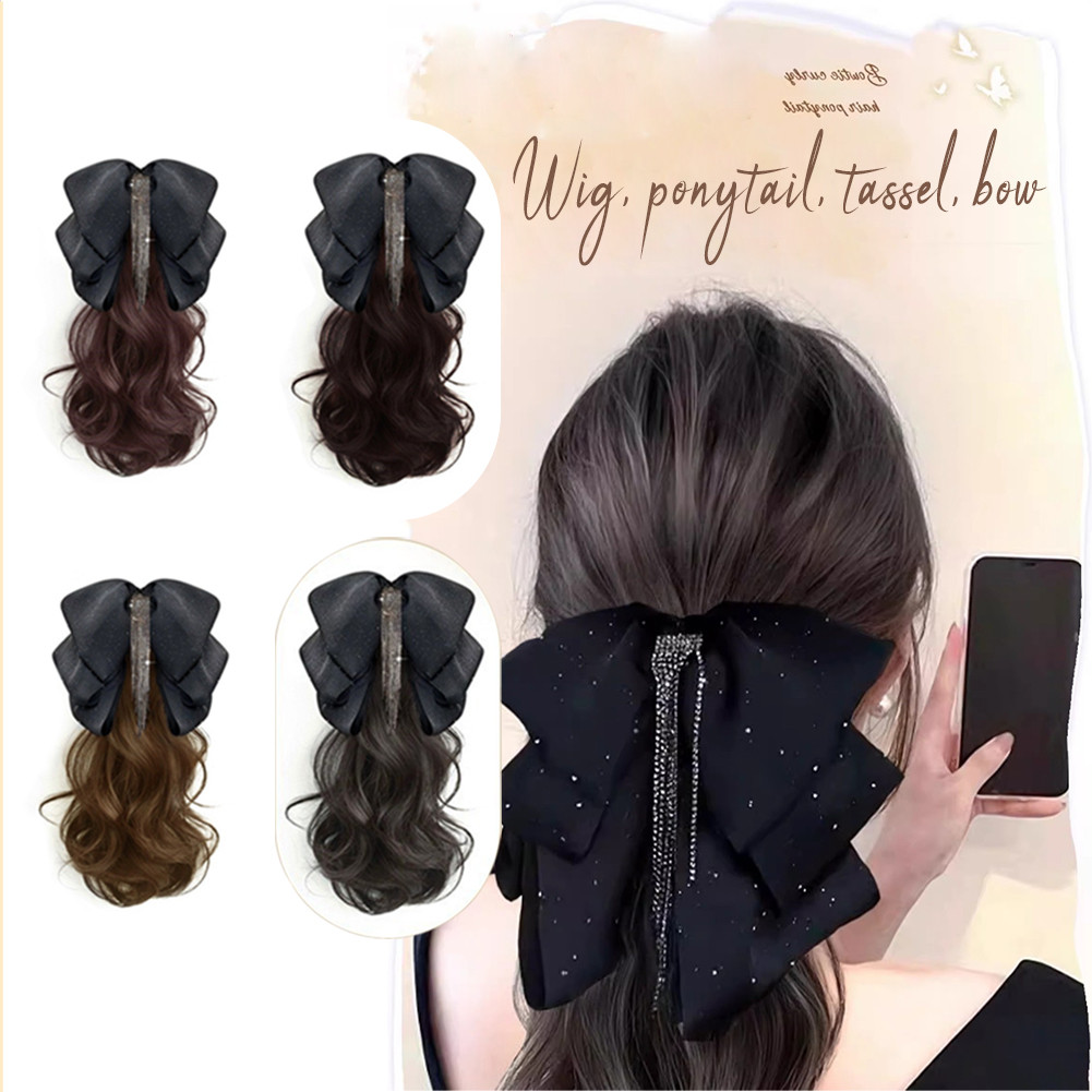 Capit Rambut Palsu Curly Aksesoris wanita / Ekor Kuda Tinggi Rambut / Hair Clip Pony Tail Korea Curl