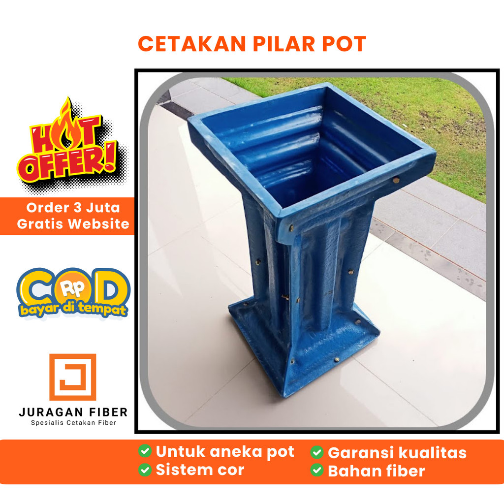Cetakan Pilar Beton Tinggi 70cm / Cetakan Fiber / Pot Bonsai / Pilar Bonsai / Pilar Pot