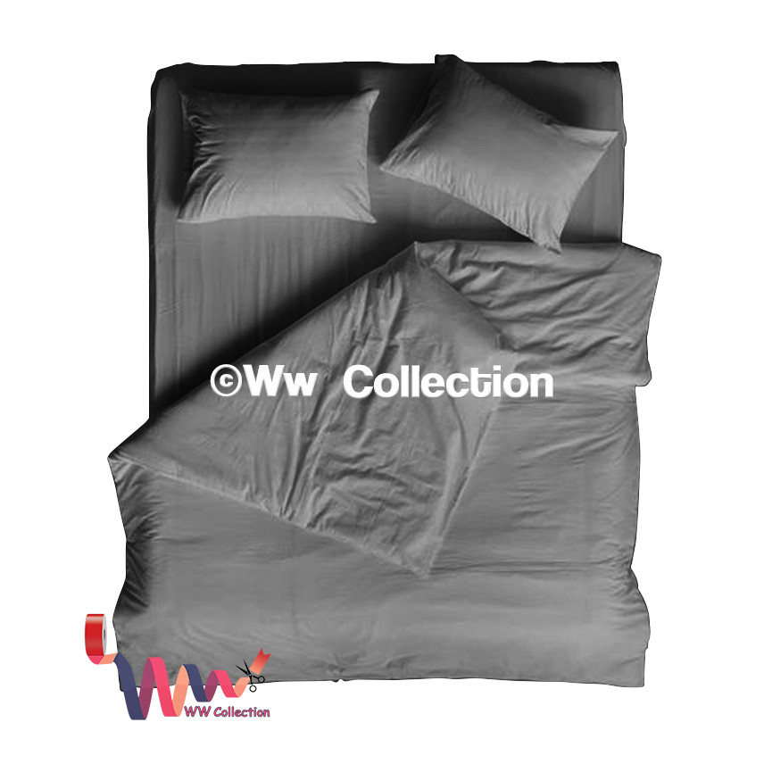 (Wwcollection)Sprei Set Tinggi 30cm Motif Polos Uk No1 180x200 No2 160x200 No3120x200 No4 90x200cm