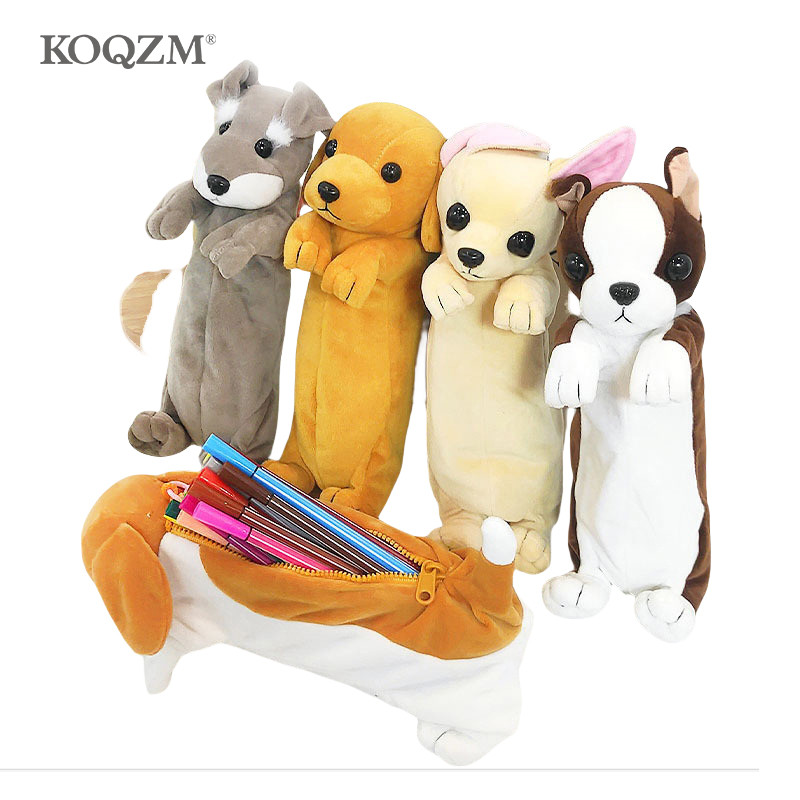 

Plush Pencil Case Kawaii Plush Dog Puppy School Office Supplies Pencil Bags For Kids Stationery Pencil Box