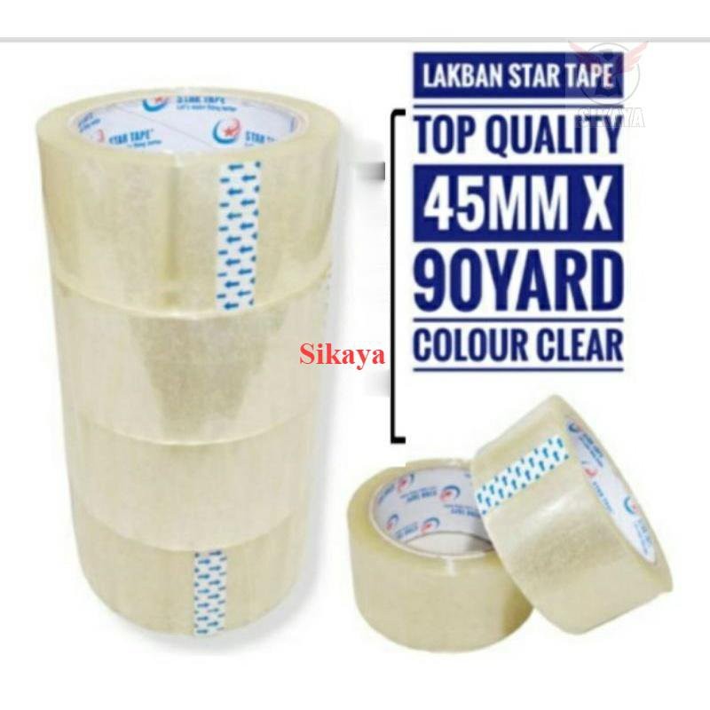 

LAKBAN 6pcs CLEAR BENING (PUTIH) LENGKET STAR TAPE KUALITAS TERBAIK MURAH 90 YARD X 45MM (2INCH) #lakban #isolasi #selotip #tapeperekat #pengikatpelengket #lakbanmurah #lakbanopp #lakbankualitasterbaik #perlengkapankantor