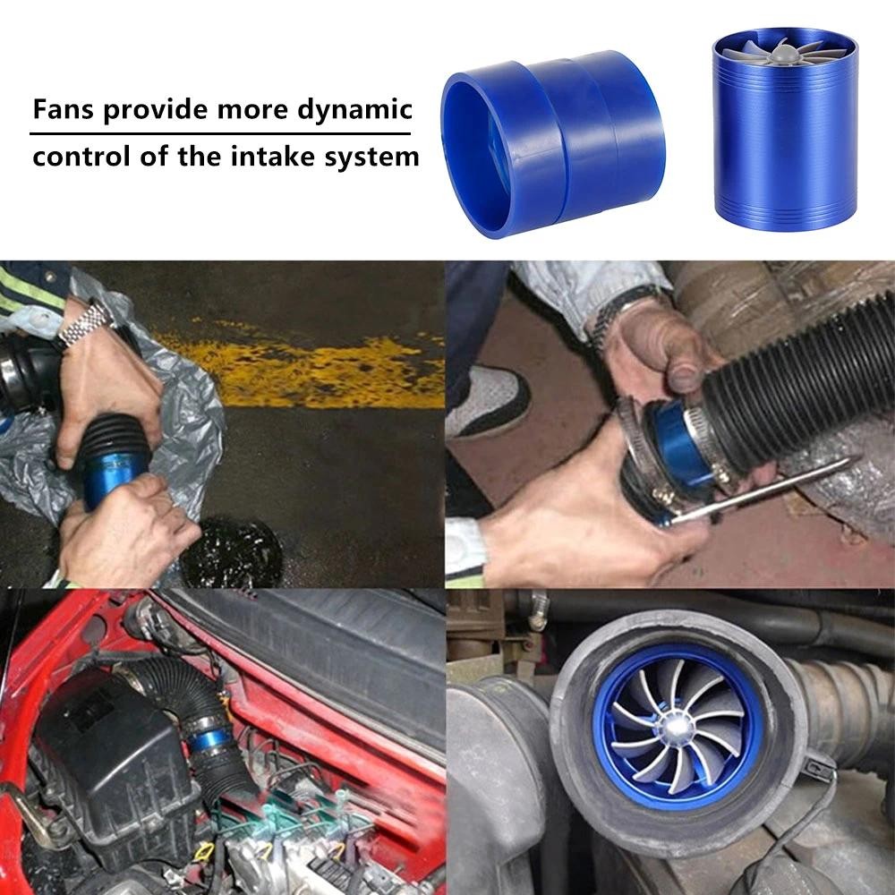 Lyn Turbo Ventilator Double Blade Pengisi Daya Turbin Asupan Udara Suv Truk Mobil Pengisi Daya