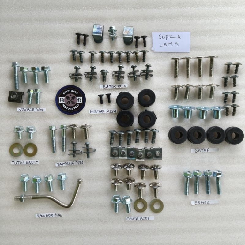 Baut Body Supra fit lama / Baut Fullbody Baut Fullset Baut Motor Lengkap