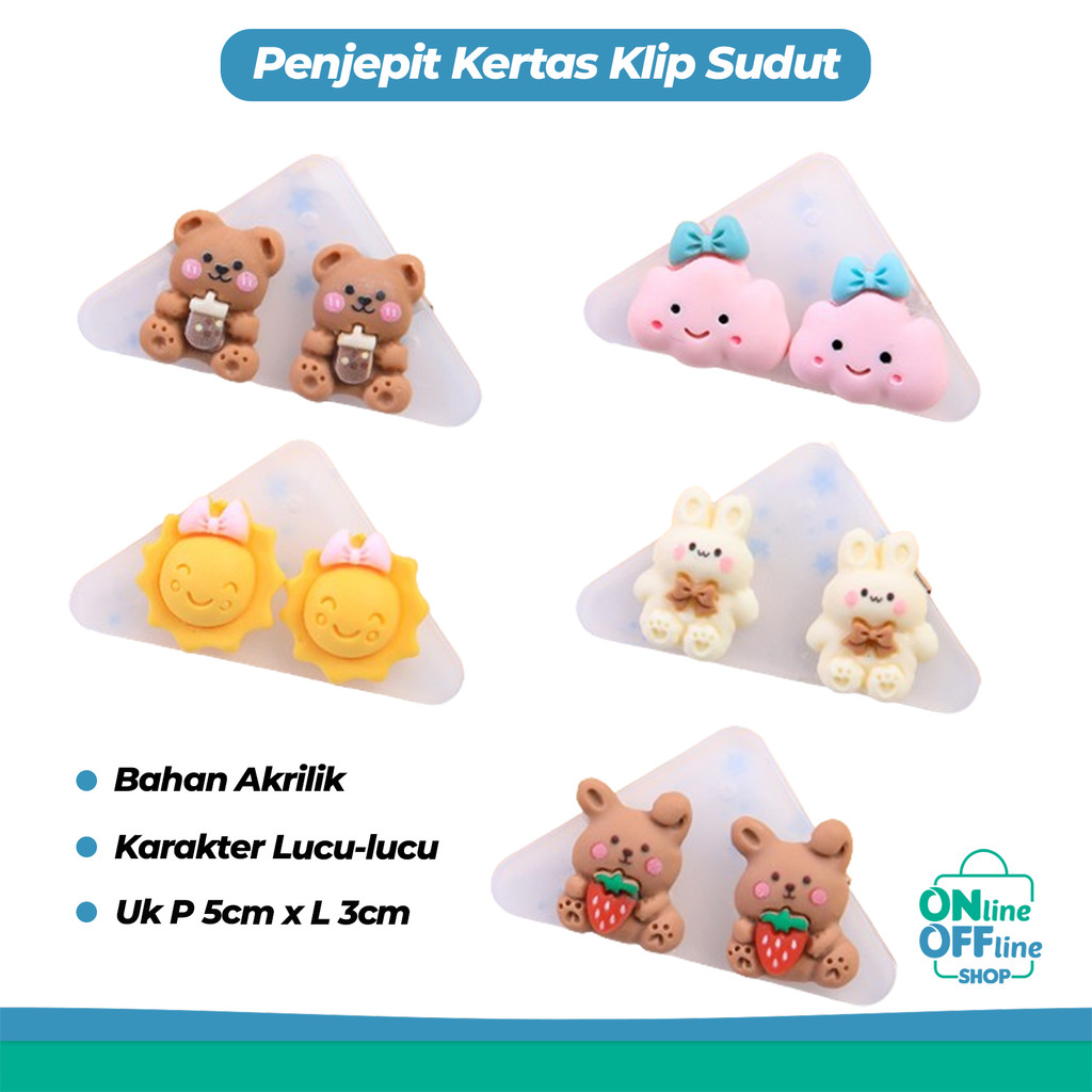 

Penjepit Kertas Klip Sudut Kertas Segitiga Push Pin Karakter Lucu Akrilik 978