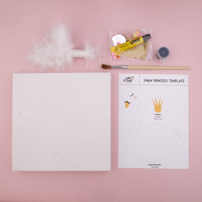 

best -Swan Princess Mix Media Canvas Craft Kit - Doki Doki Kids Activity Fun