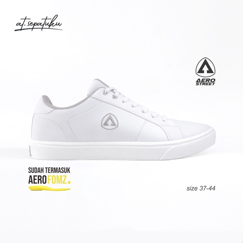 Aerostreet Sepatu Sneaker Casual / Sepatu Olahraga / Sepatu Aerostreet / Sepatu Putih - Arrow Putih 
