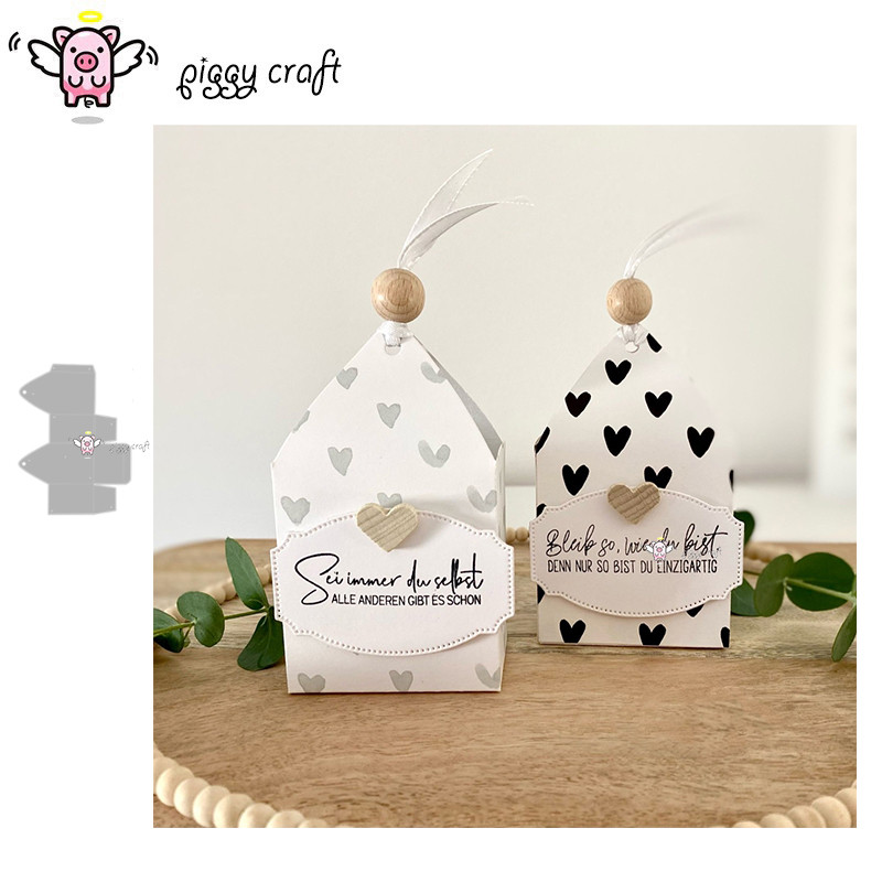 

Piggy Craft metal cutting dies cut die mold New 3D Tag Hole Box Scrapbook paper craft knife mould blade punch stencils dies