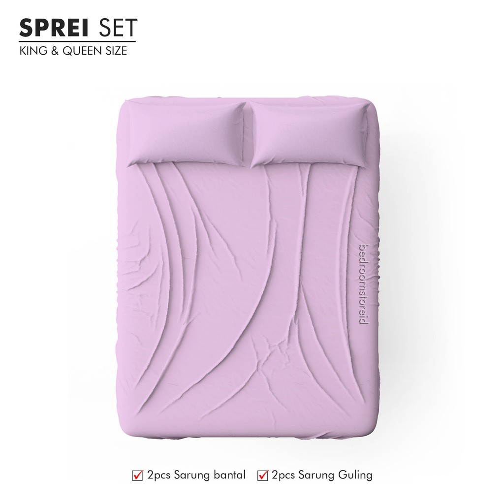 SPREI AESTHETIC POLOS LILAC ALA KOREA SUDAH TERMASUK SARBAN SARGUL Terbaru