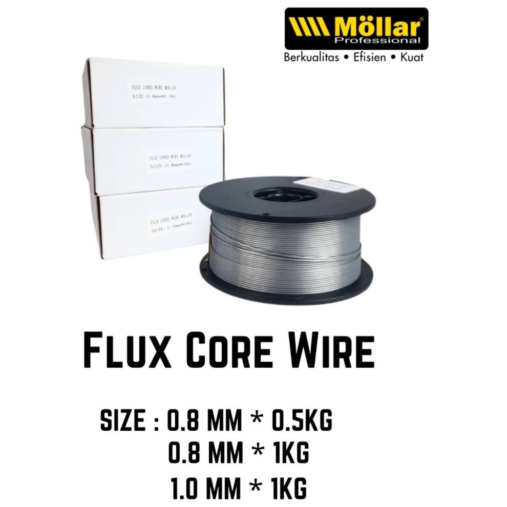 Mollar KAWAT LAS MIG 1 mm Kawat Las CO2 FLUX CORE WIRE Stainless / Steel ( Besi )