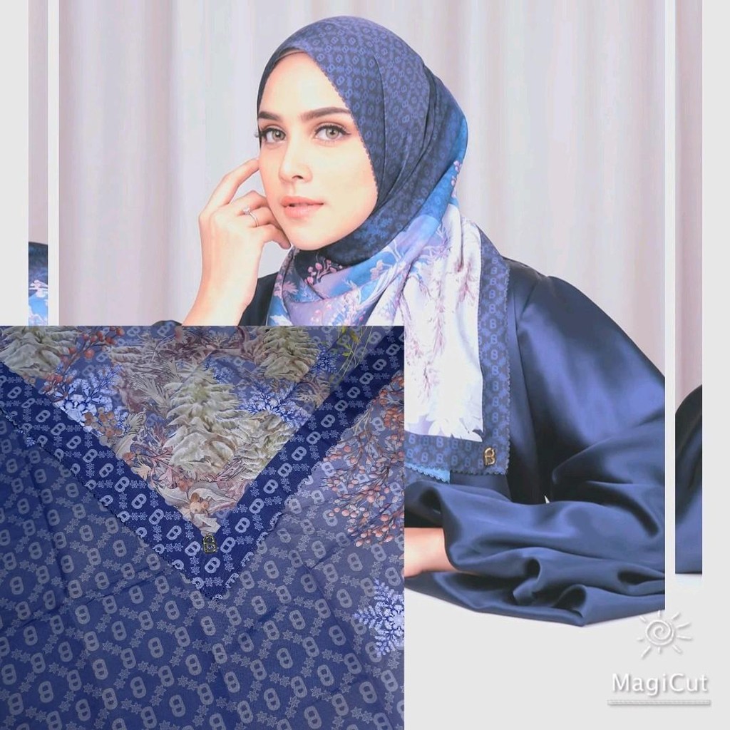 Button scarves motif Holiday square semi ori buttonscarves mirror, look like ori, kemasan kotak , ba