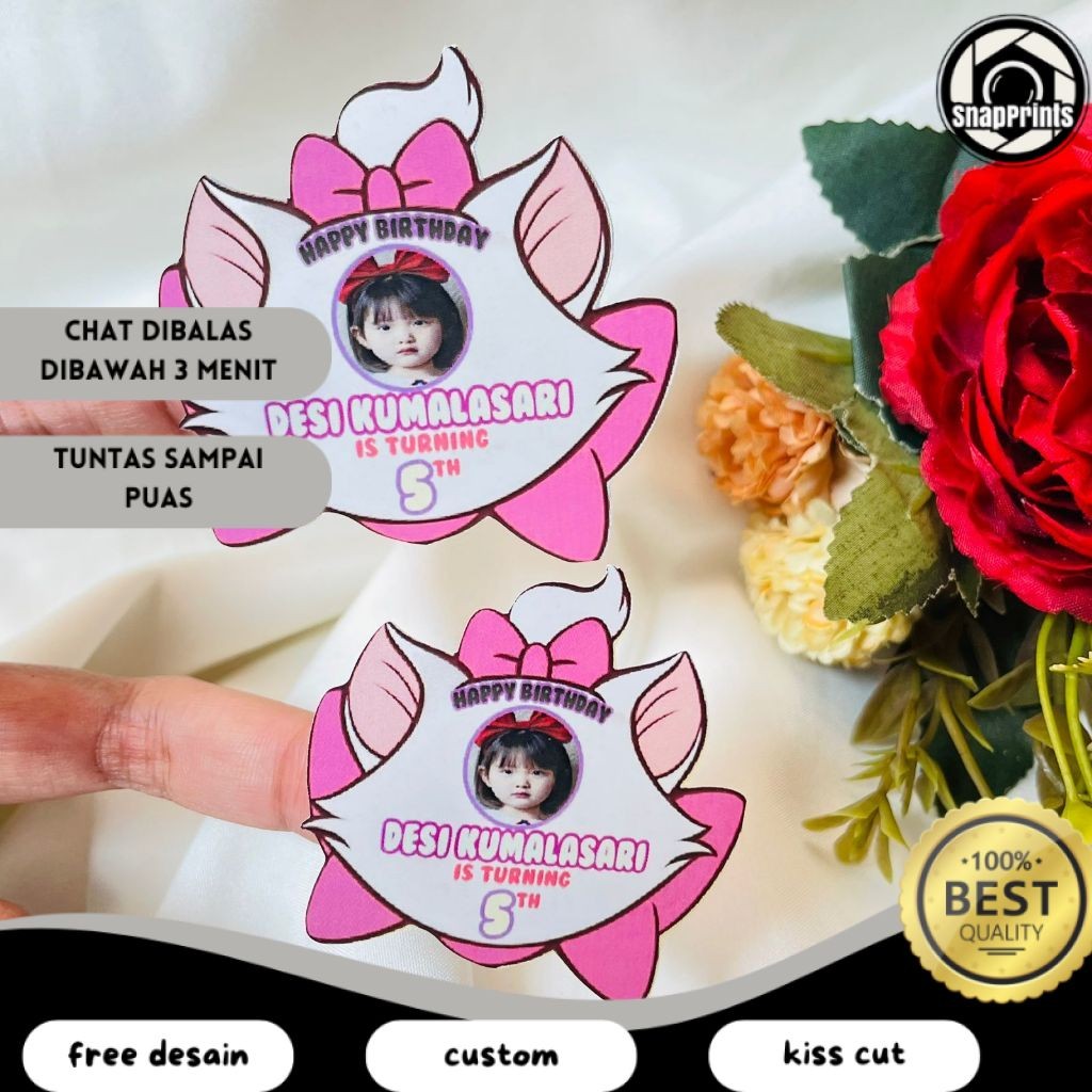 

SP 4-8 Sticker Karakter Ulang Tahun Anak Stiker Ultah Free Design Template Birthday Chromo