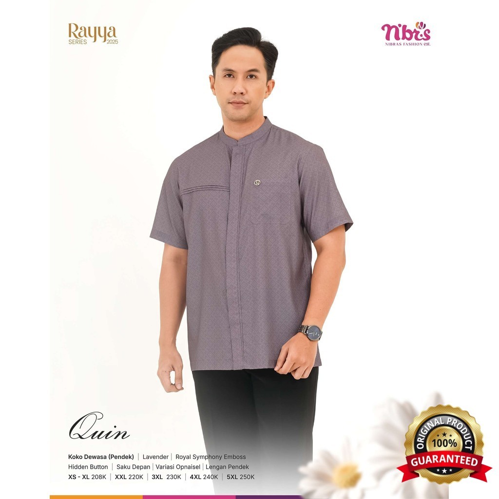 SabilaMall - Sarimbit Lebaran Terbaru Koko Dewasa Lengan Pendek Quin Koko Baju Muslim Lebaran Pria B