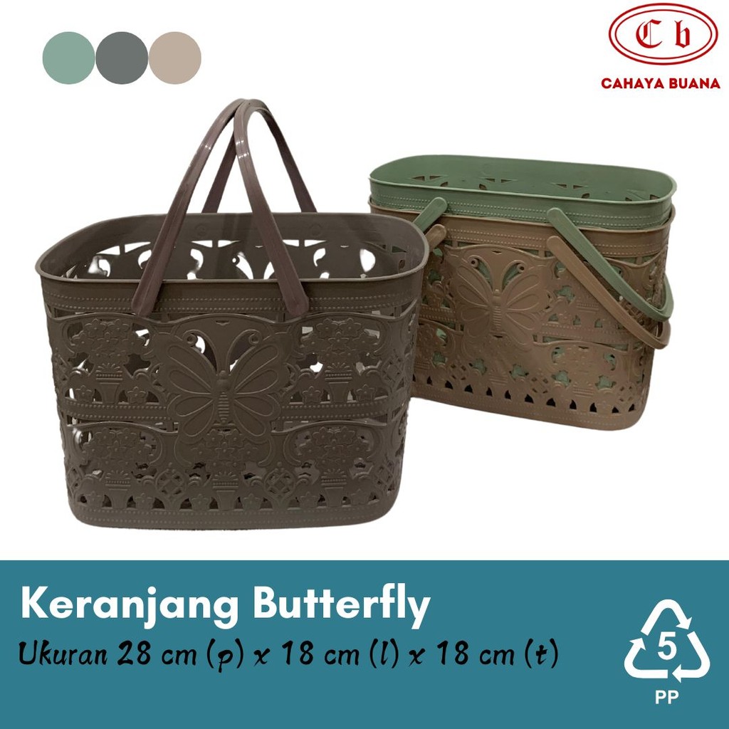 KERANJANG BUTTERFLY UKIR MONO SERBAGUNA/ KERANJANG PLASTIK ERIKO