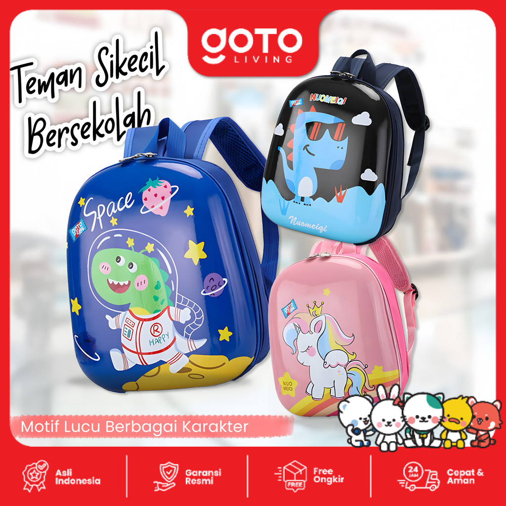 Goto Eggy Tas Ransel Sekolah Anak TK Backpack Perempuan Laki Laki