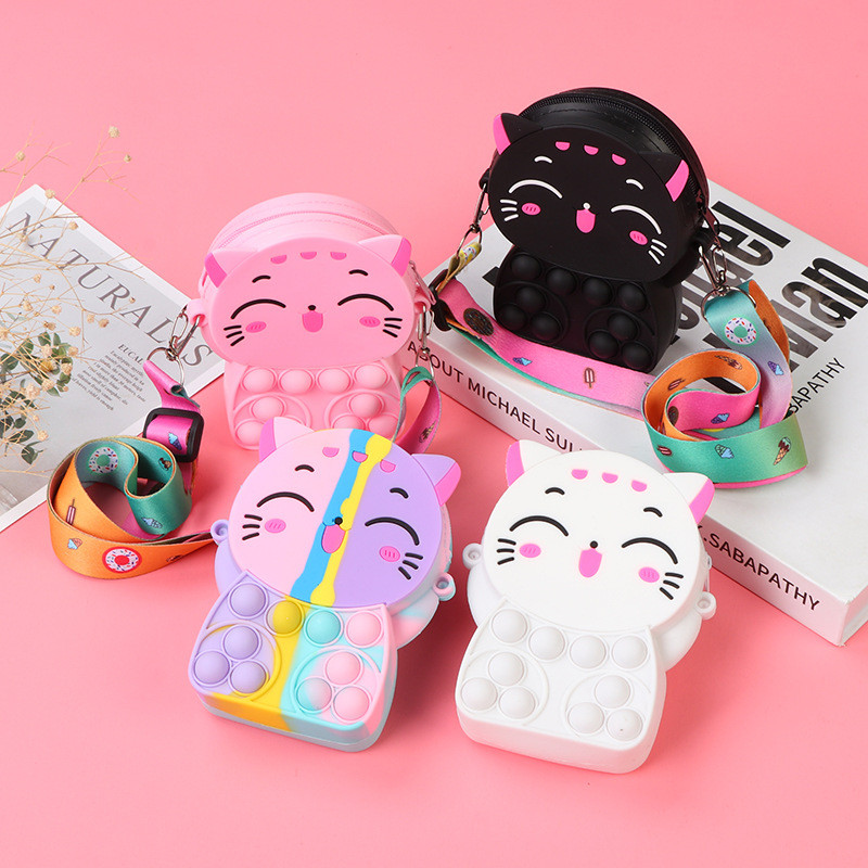 TAS SELEMPANG MINI CAT POPIT /VIRAL /TIKTOK / IMPOR/ FASHION/ KUCING /KOREAN STYLE APT MACAROON