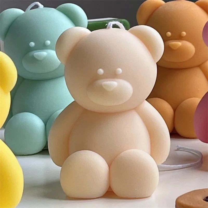 

3D Cute Cartoon Bear Silicone Candle Mold DIY Mini Bear Scented Candle Plaster Home Decoration Tool
