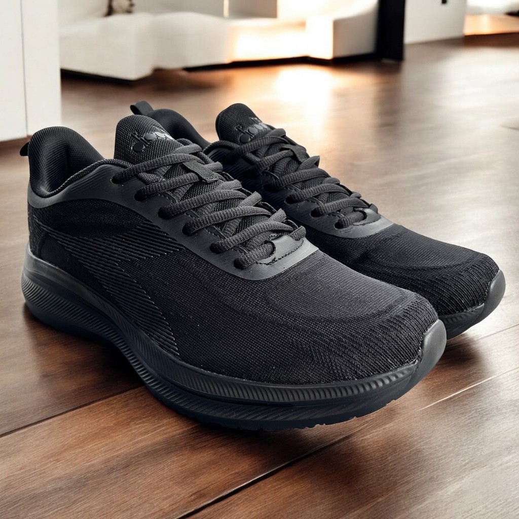 Promo Diadora Sepatu Sekolah Full Black Anak Cewek Cowok ORIGINAL