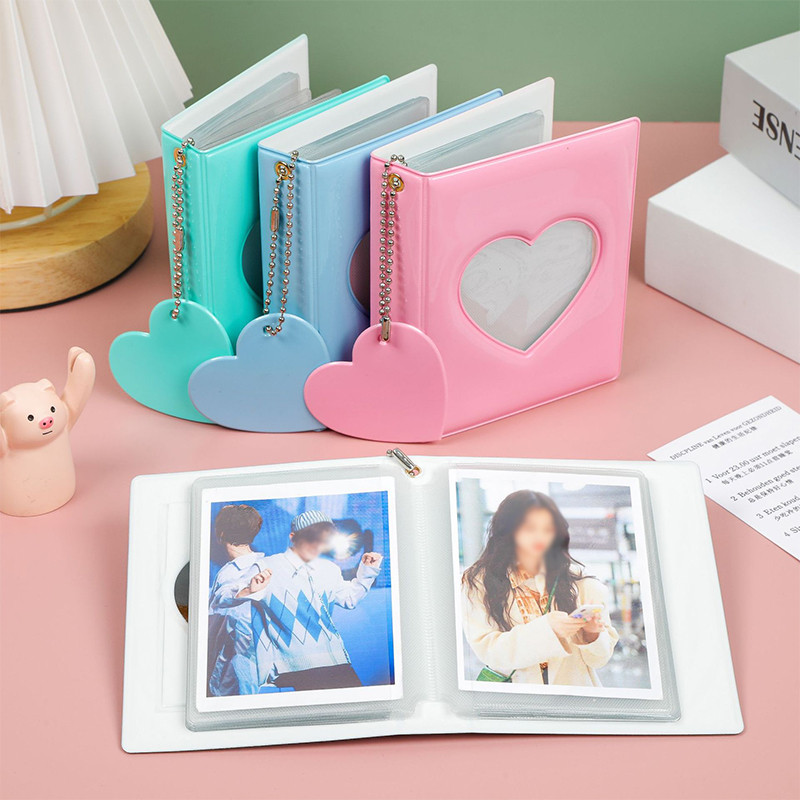 

Kpop Photocards Binder Cute Photo Album Mini Korean Photocard Holder 3Inch Love Heart Hollow Collector Book Binding Machine 2024