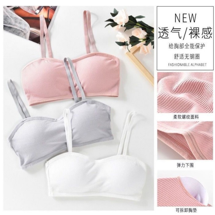 Bra Sport Bra Push Up Busa Remaja Tanpa Kawat Olahraga Yoga Fitness Tube Top Fashion Korea 118