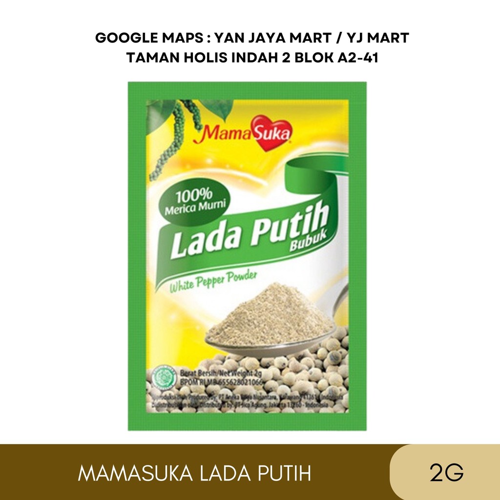 

Mamasuka Lada Putih Bubuk / Merica Bubuk / White Pepper Kemasan 2gr (1pcs)