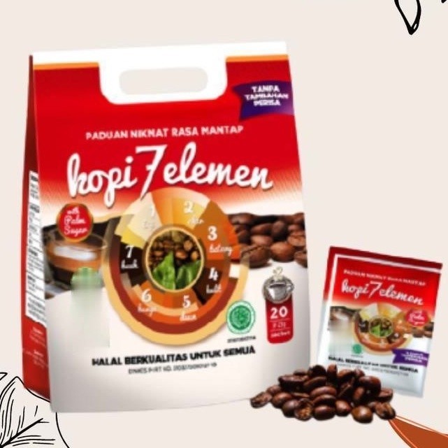 

Kopi 7 Element atau Sevel , Kopi dengan Mengkudu dan rempah lengkap isi 20 sachet