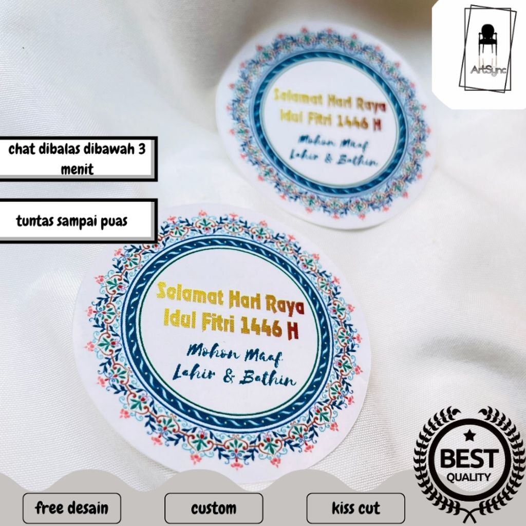 

Syncart Print Cetak Sticker Label Bulat Idul Fitri Stiker Lebaran Toples Label Kue