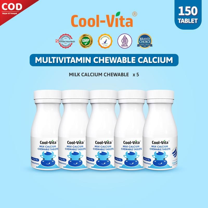 

[TT - 5CA] Coolvita 5 Botol Calcium Chewable - Tablet Kunyah