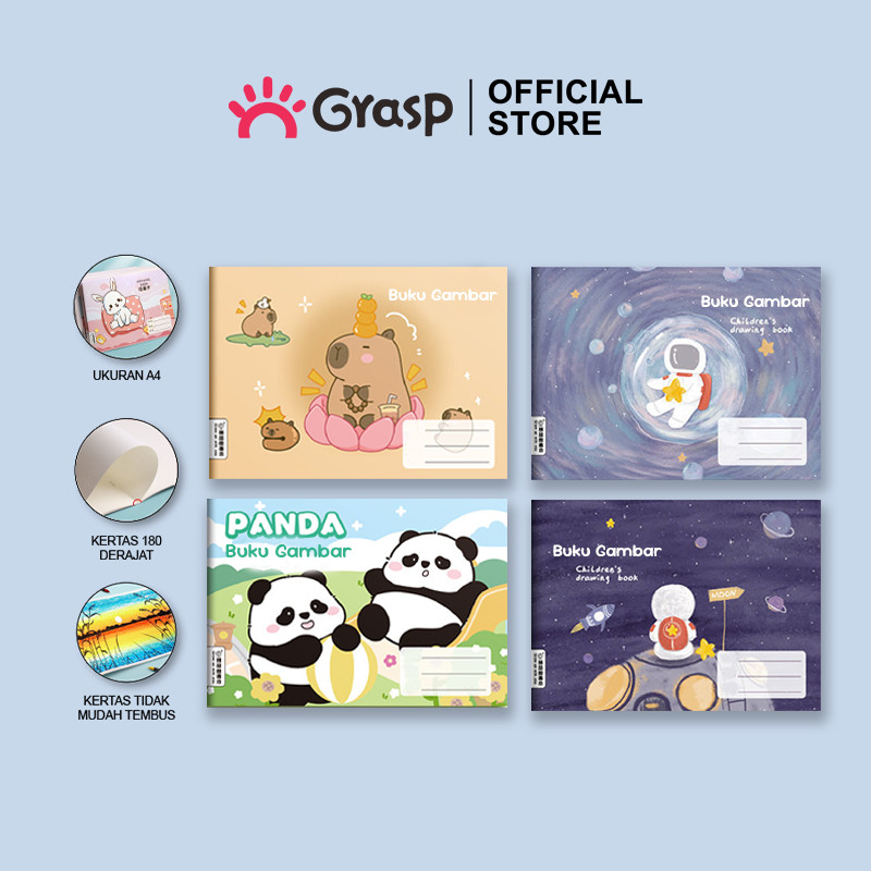 

GRASP Buku Gambar A4 Drawing Book Anak Sekolah Menggambar Mewarnai Motif Lucu BG001