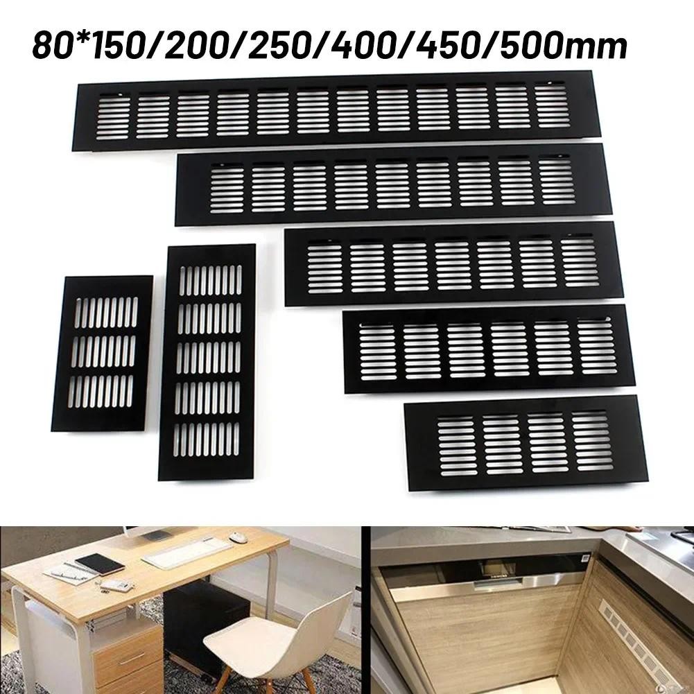 

Aluminium Ventilation Grille Cabinet Wardrobe Air Vent Rectangular Ventilation Cover Black For Bathroom Doors Cabinets Wardrobe