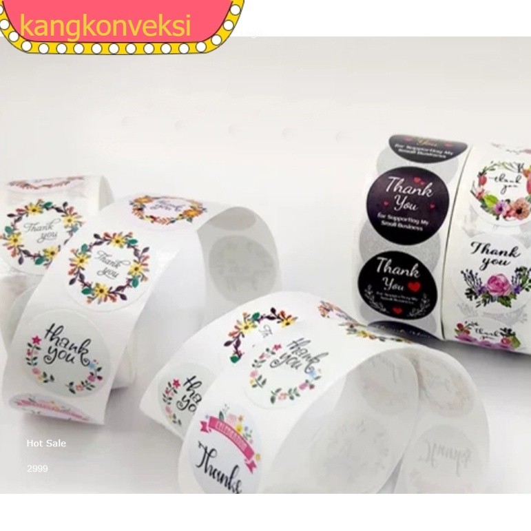 

Stiker label Thank You 500 pcs ( 1 Roll ) 25mm Produk Makanan Sticker craft kartu ucapan logo / surat / box STC01 r2ajakarta