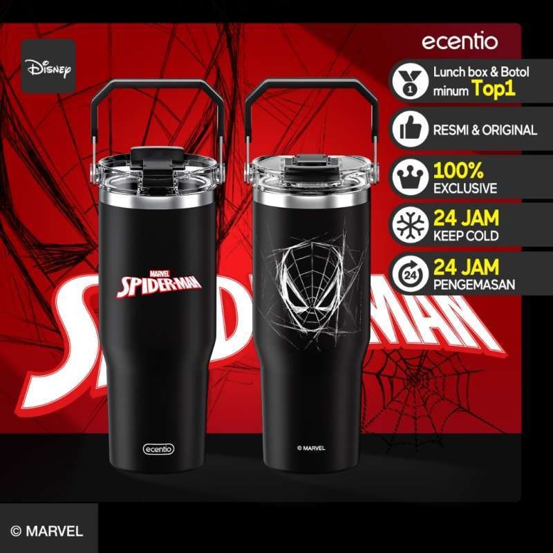ecentio 900ml Spiderman stainless steel car cup